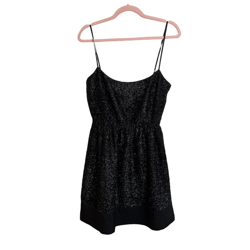 Quail Black Metallic Mini Dress